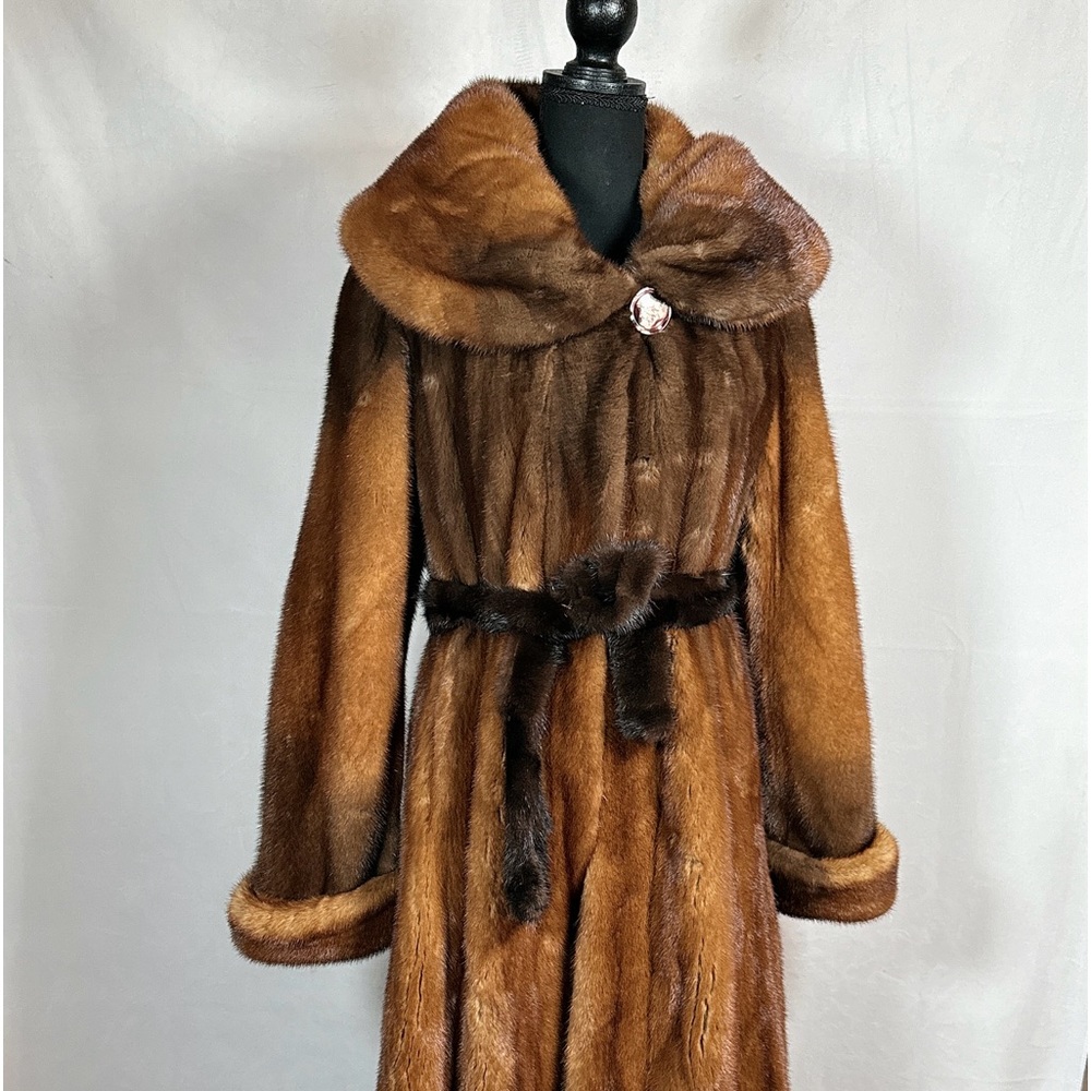 Brown Mink Fur Coat, Cognac Full Length Fur Coat Designer Miller’s Fur